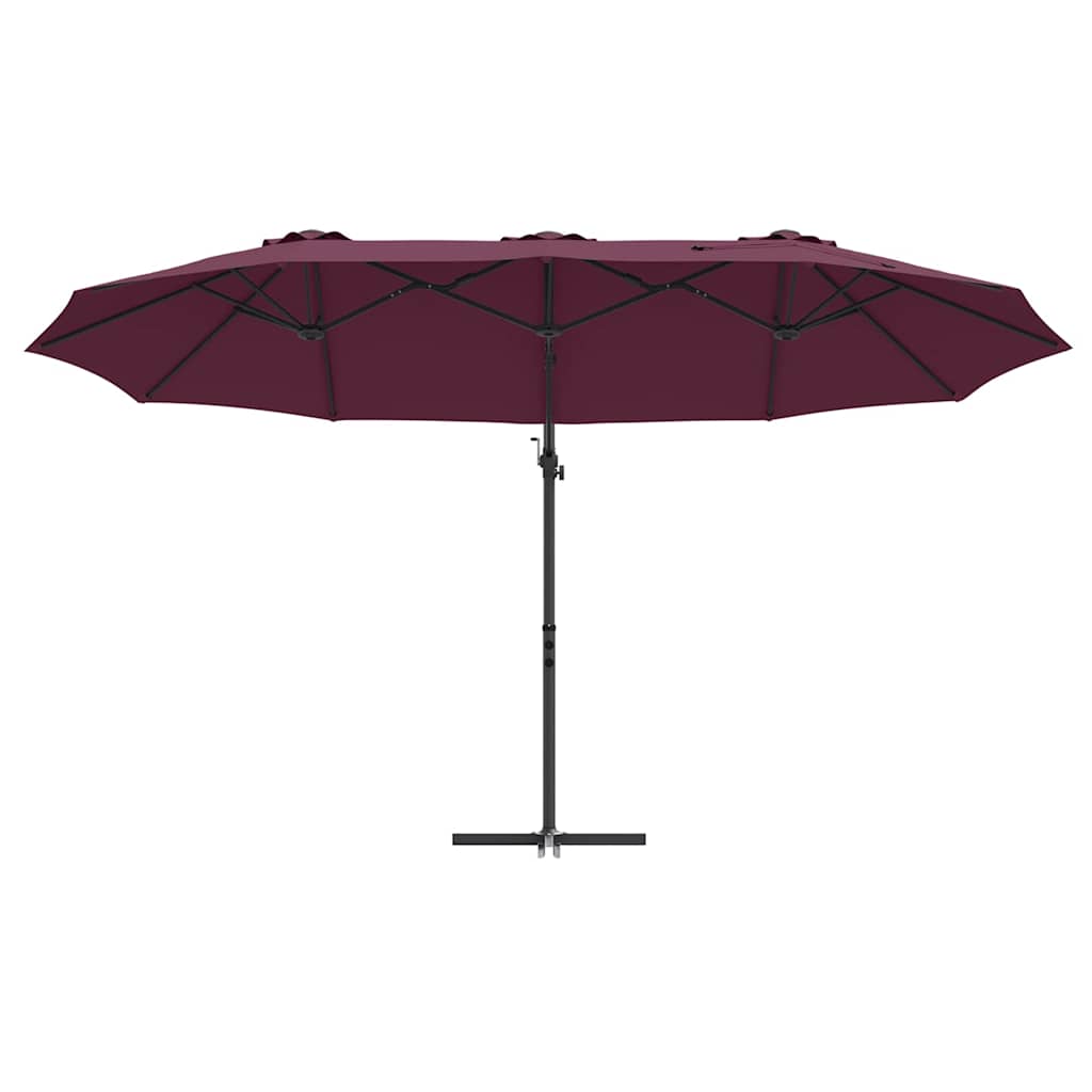 Ombrellone Rosso Bordeaux 372 x 198 x 243 cm