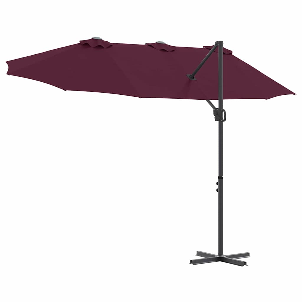 Ombrellone Rosso Bordeaux 372 x 198 x 243 cm