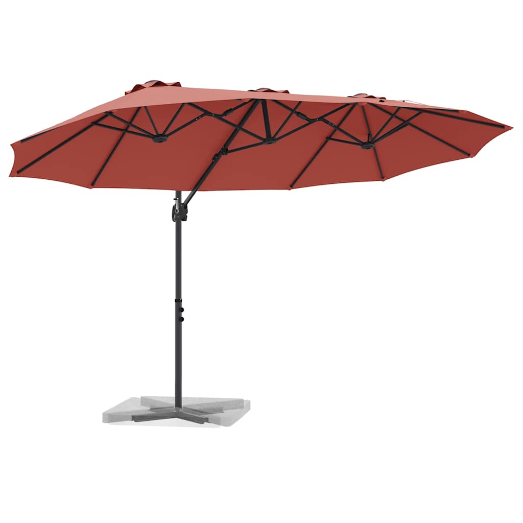 Ombrellone Terracotta 372 x 198 x 243 cm Poliestere e Alluminio