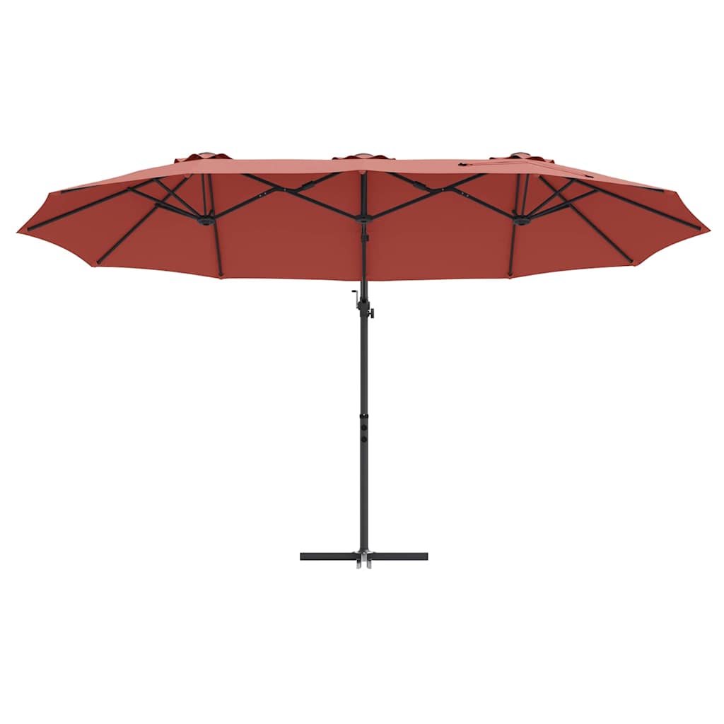 Ombrellone Terracotta 372 x 198 x 243 cm Poliestere e Alluminio