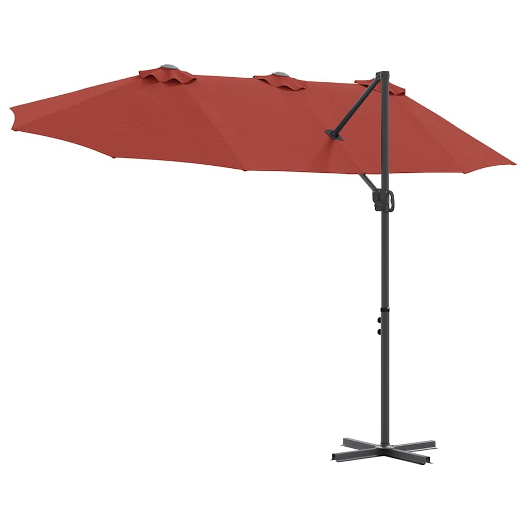 Ombrellone Terracotta 372 x 198 x 243 cm Poliestere e Alluminio