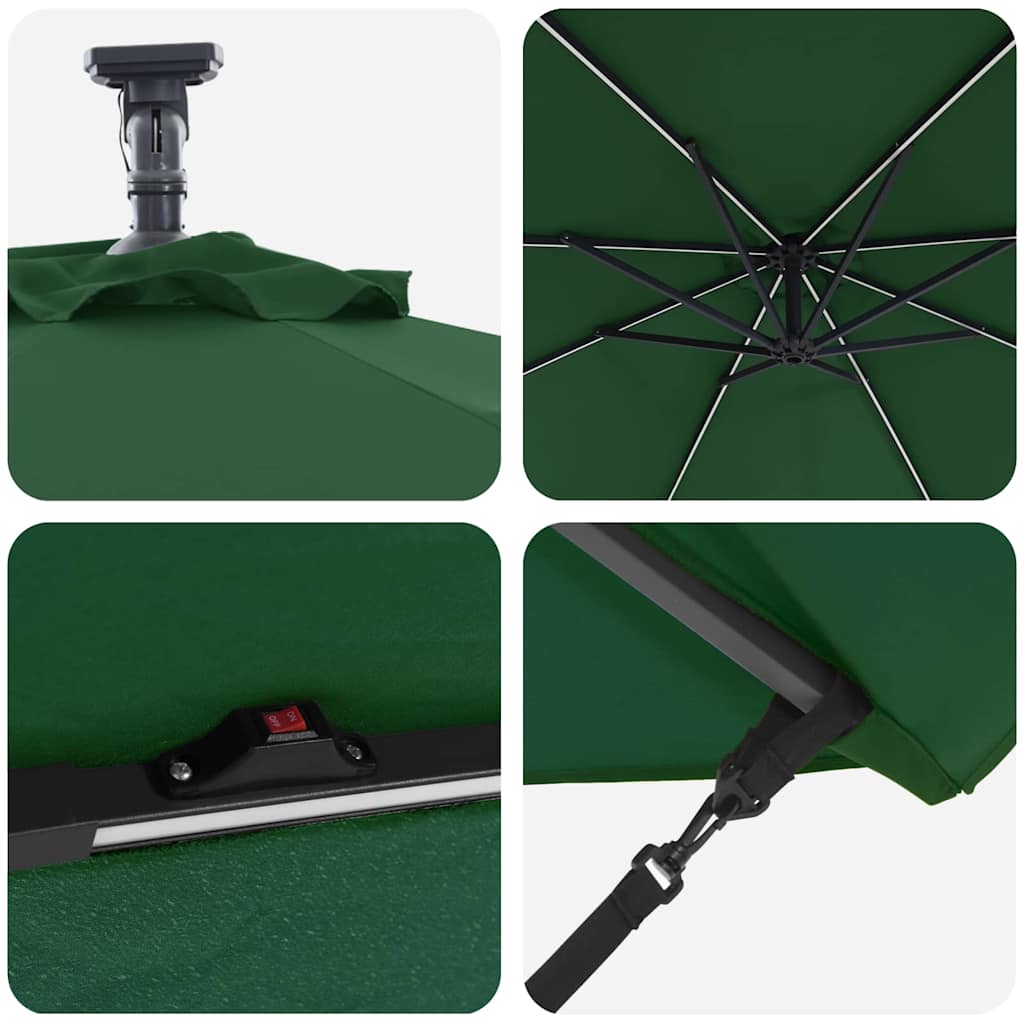 Ombrellone 294 x 294 x 248 cm Poliestere e Alluminio Verde
