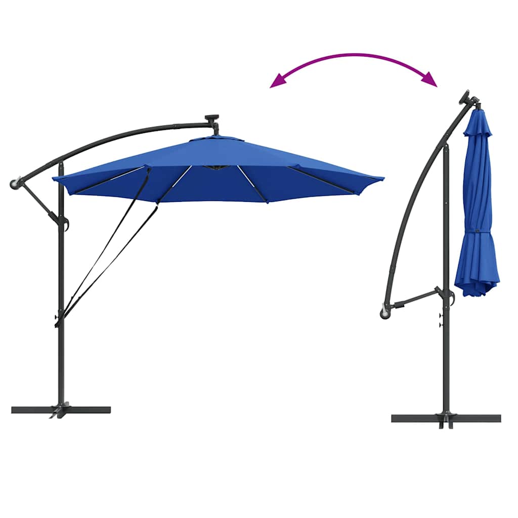 Ombrellone 294 x 294 x 248 cm Poliestere e Alluminio Azzurro