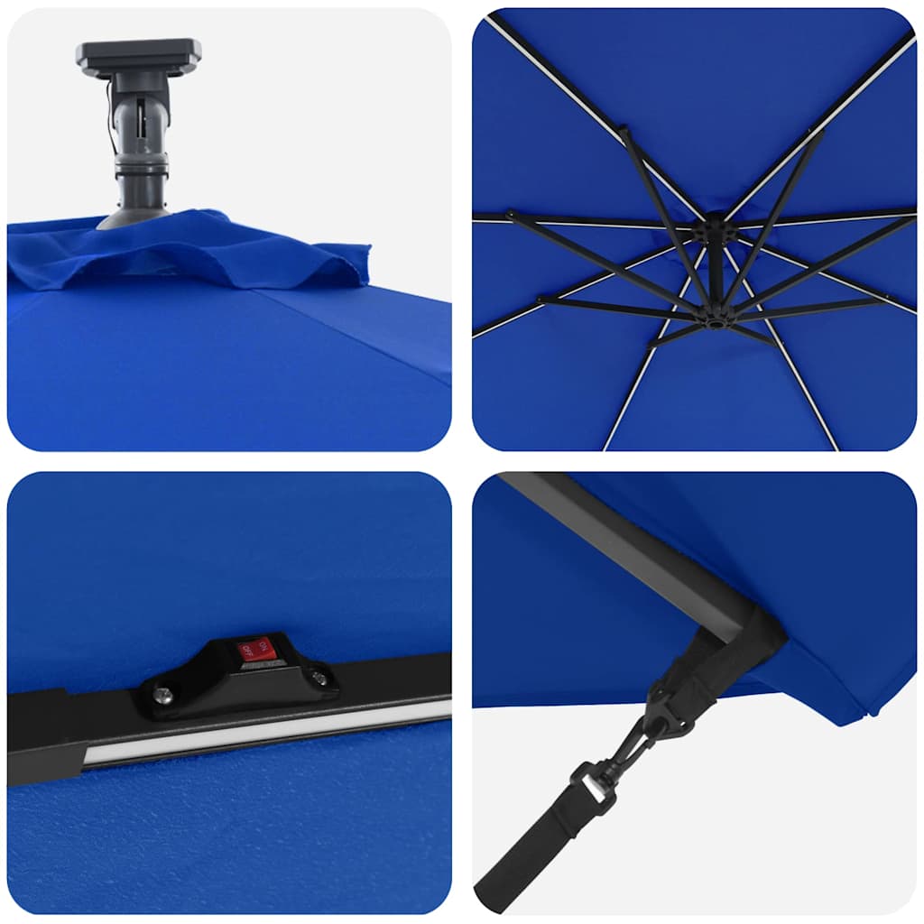 Ombrellone 294 x 294 x 248 cm Poliestere e Alluminio Azzurro