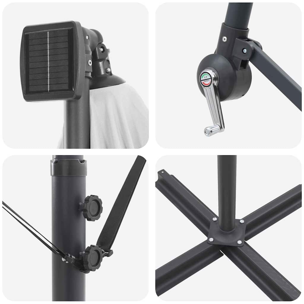 Ombrellone 294 x 200 x 270 cm Poliestere e Alluminio Sabbia