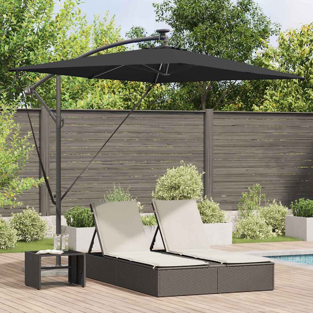 Ombrellone 294 x 200 x 270 cm Poliestere e Alluminio Nero