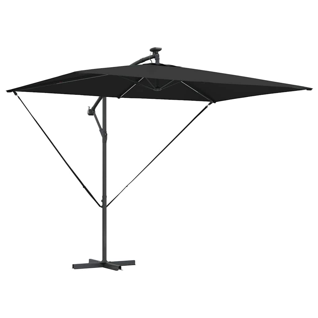 Ombrellone 294 x 200 x 270 cm Poliestere e Alluminio Nero