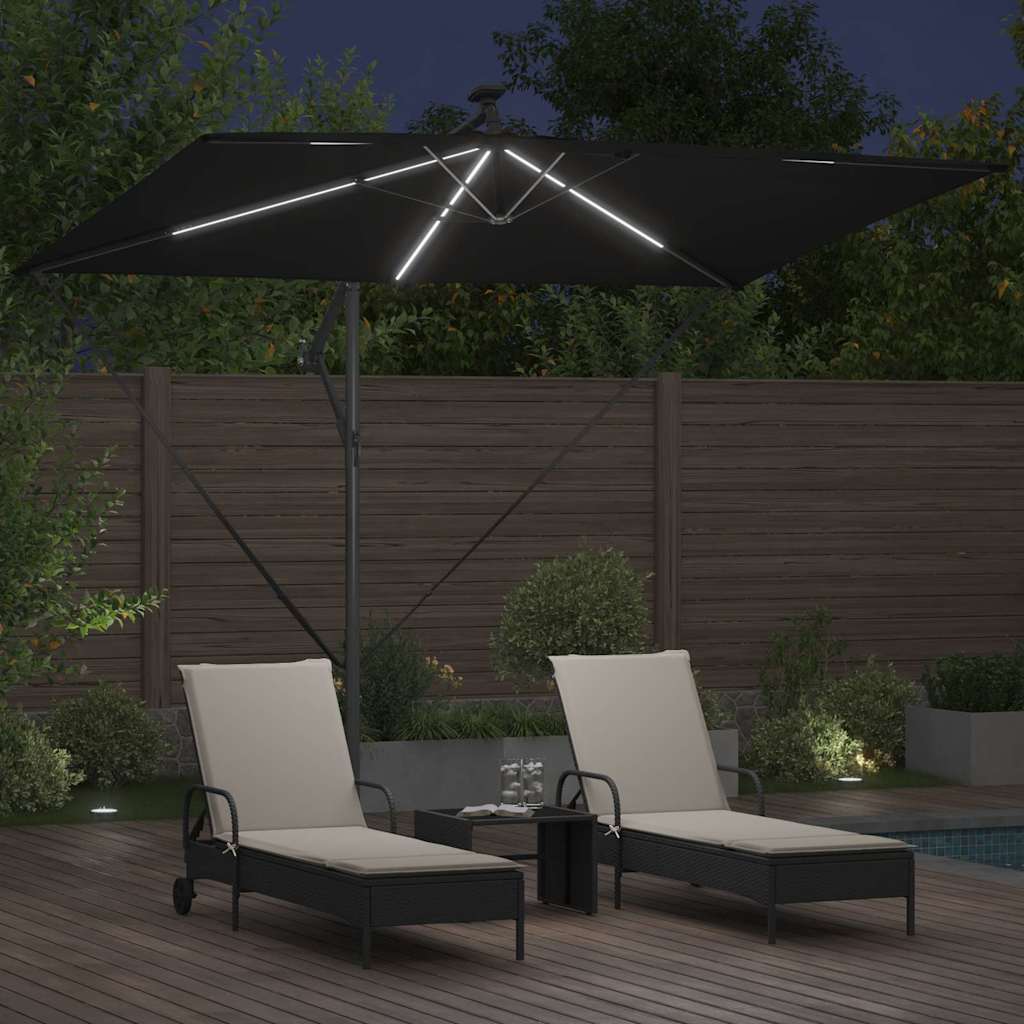 Ombrellone 294 x 200 x 270 cm Poliestere e Alluminio Nero