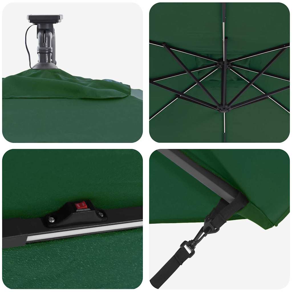 Ombrellone Verde 249 x 249 x 250 cm Poliestere e Alluminio
