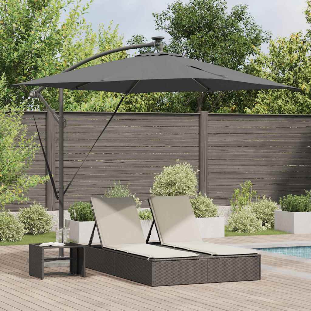 Ombrellone Antracite 249 x 249 x 250 cm Poliestere e Alluminio