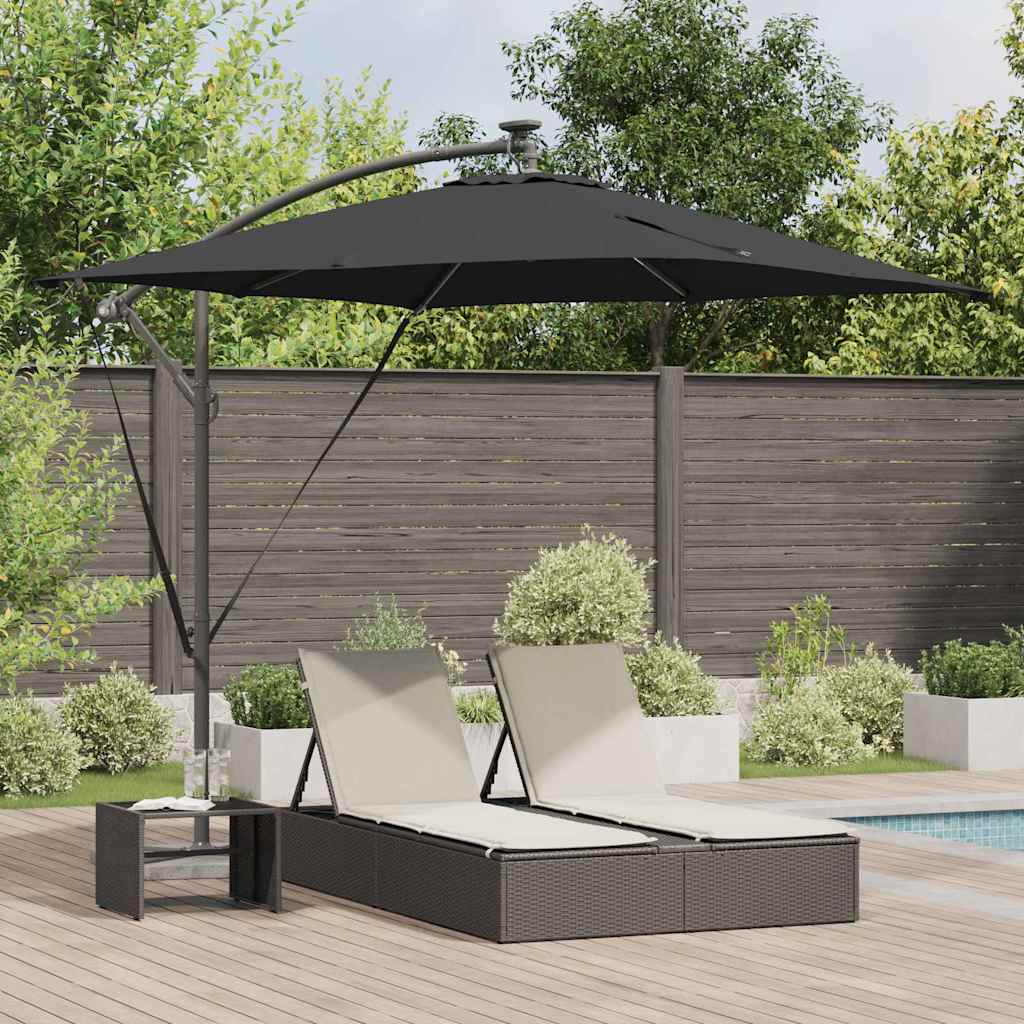 Ombrellone Nero 249 x 249 x 250 cm Poliestere e Alluminio