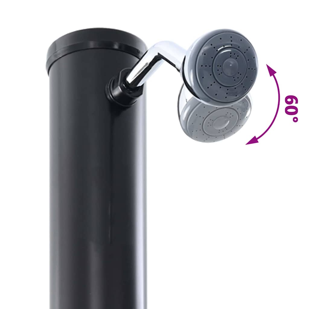 Doccia Solare da Esterno 20 l PVC e Alluminio Nero