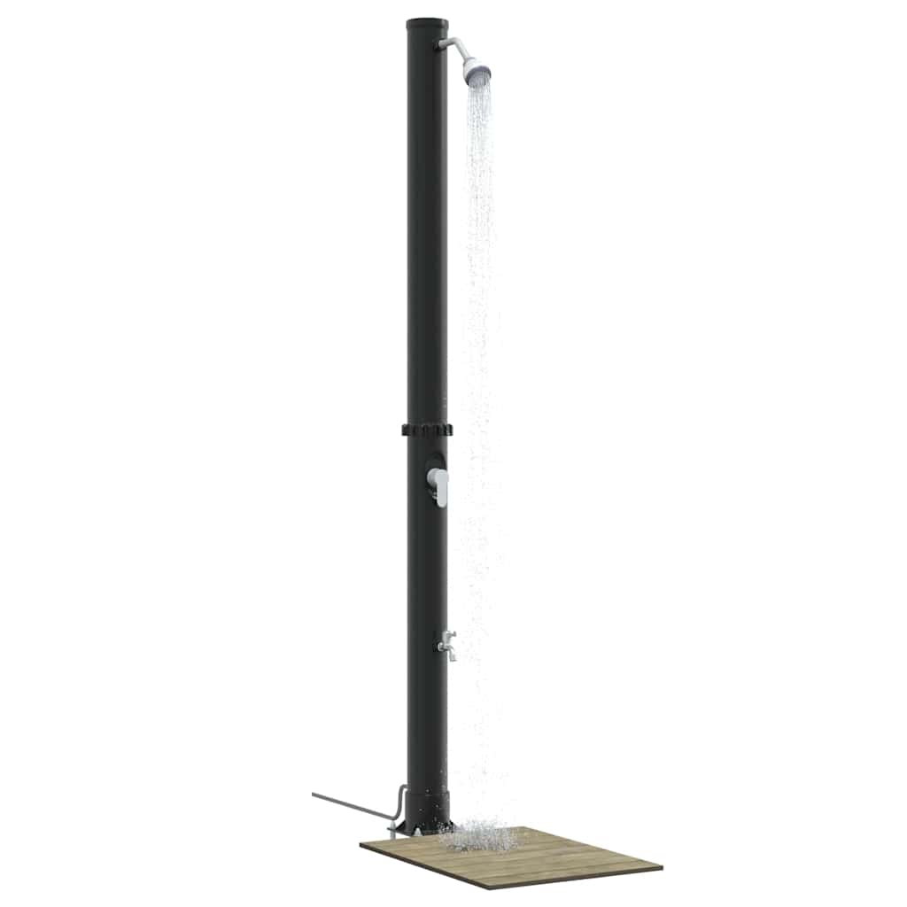 Doccia Solare da Esterno 20 l PVC e Alluminio Nero