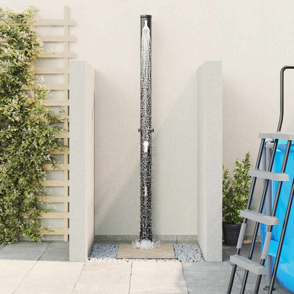 Doccia Solare da Esterno 20 l PVC e Alluminio Nero