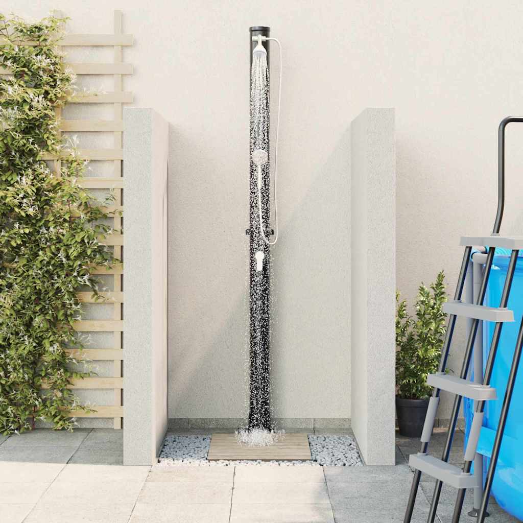 Doccia Solare da Esterno 20 l PVC e Alluminio Nero