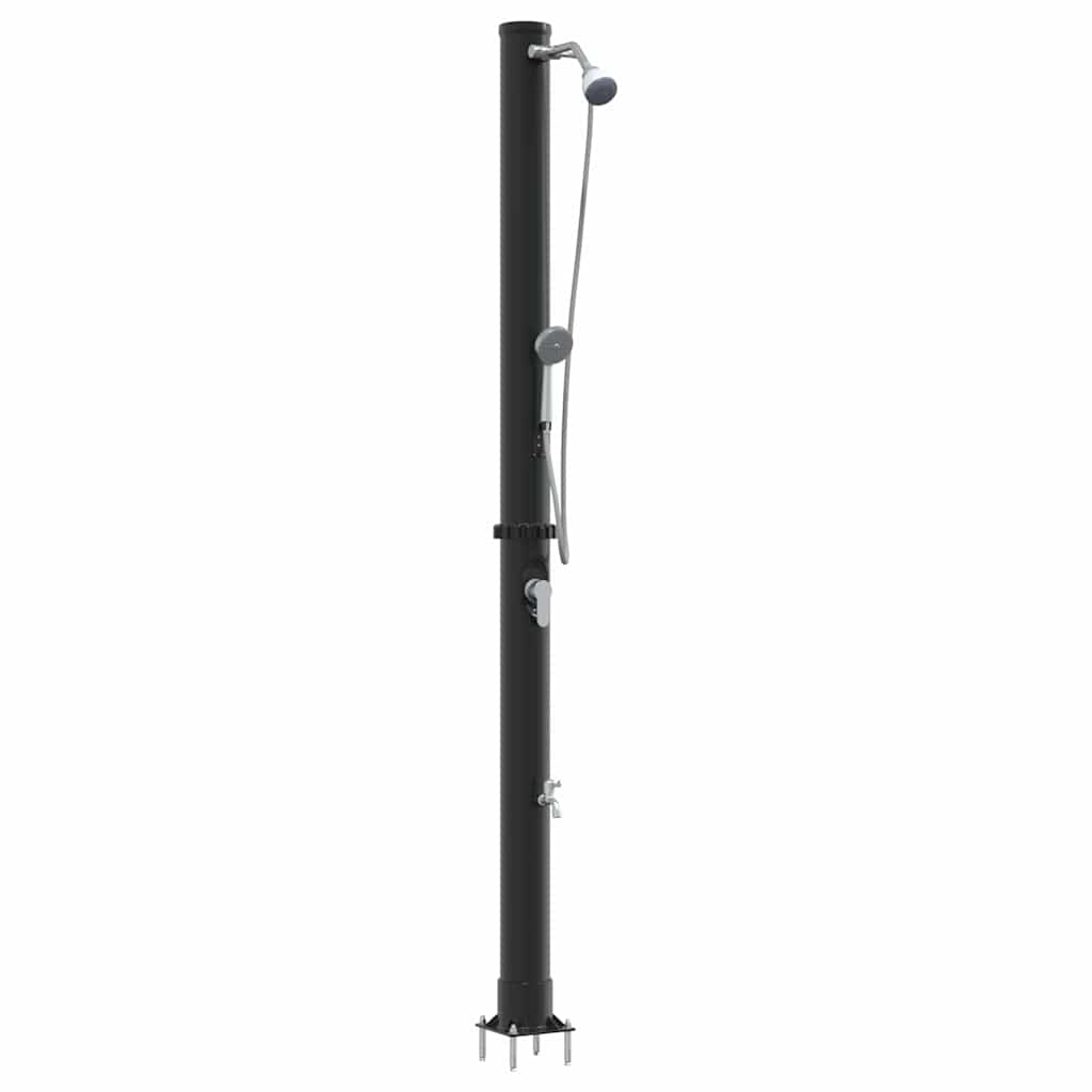 Doccia Solare da Esterno 20 l PVC e Alluminio Nero