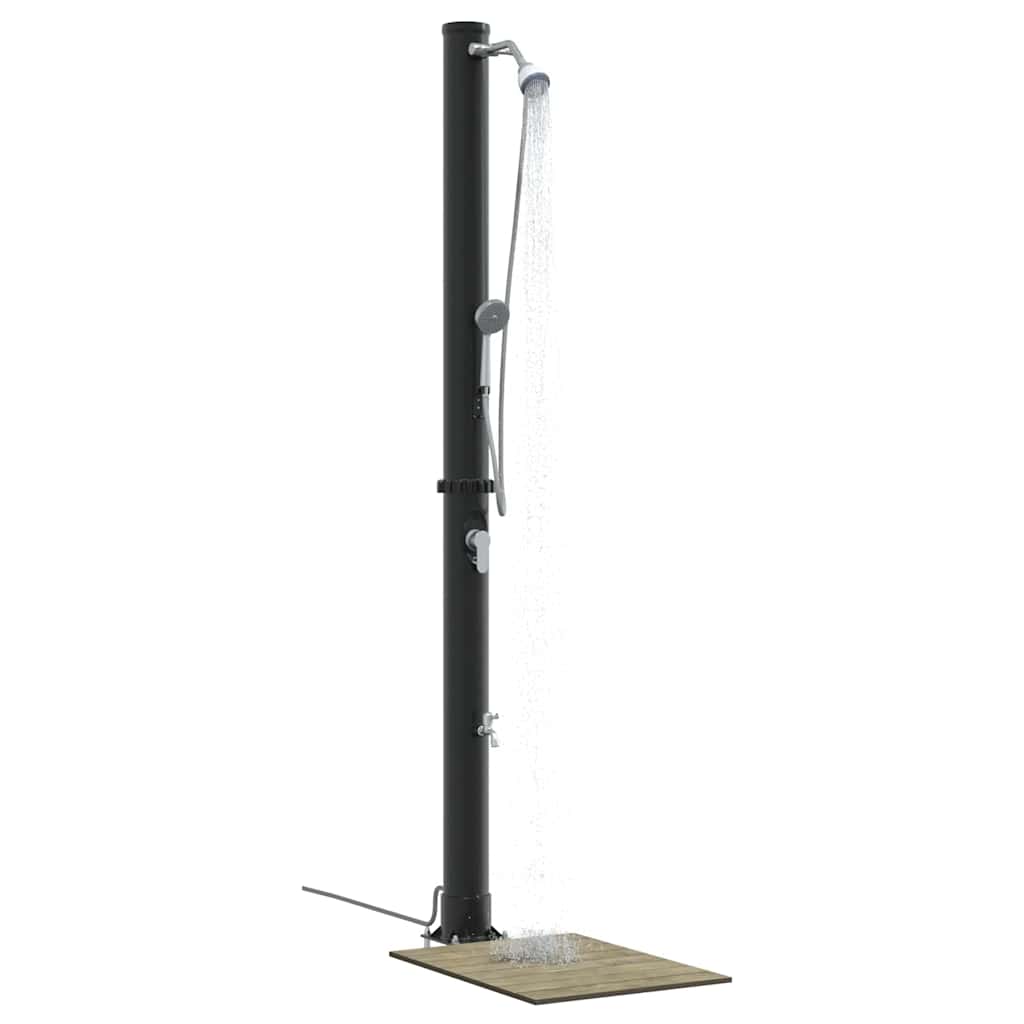 Doccia Solare da Esterno 20 l PVC e Alluminio Nero