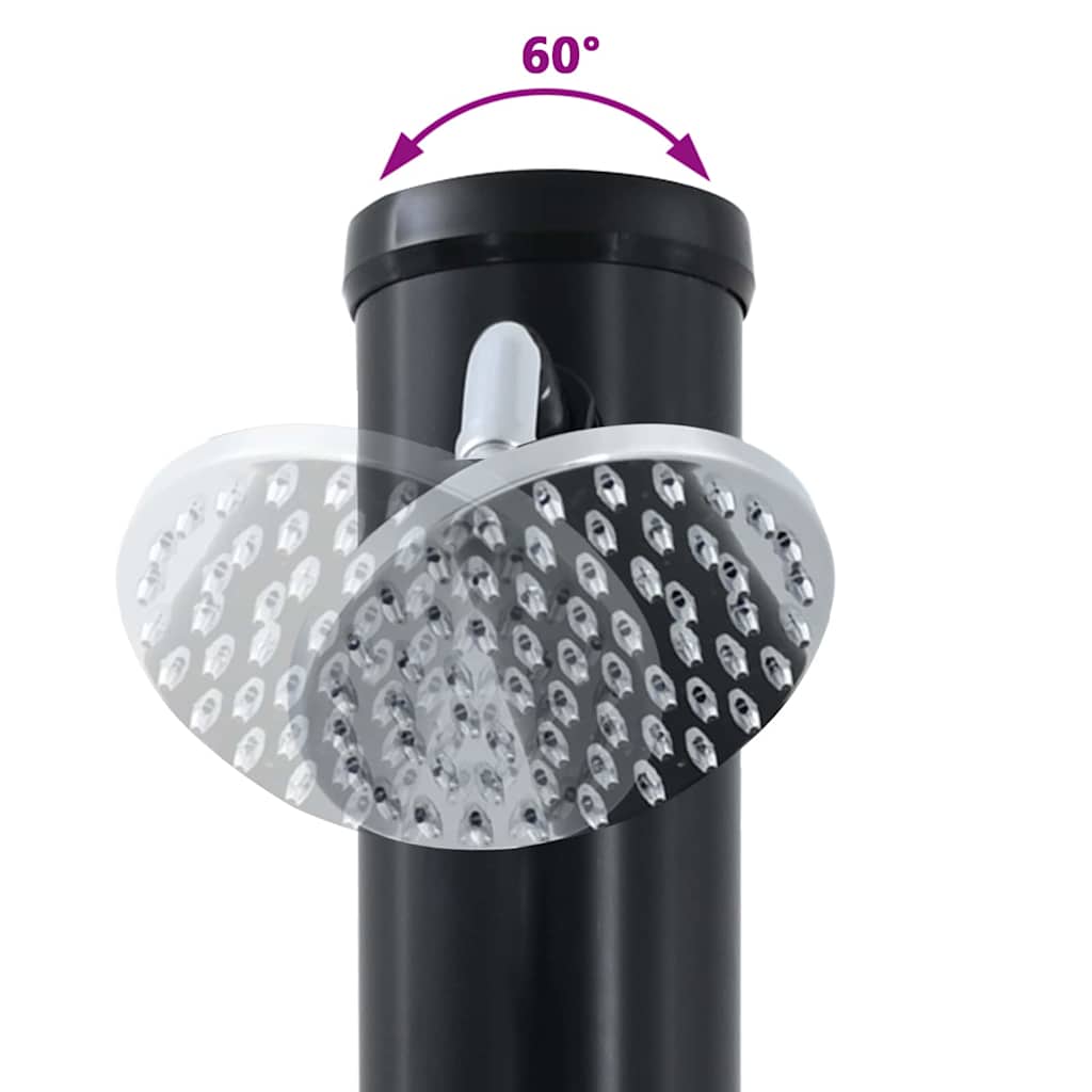 Doccia Solare da Esterno 20 l PVC e Alluminio Nero
