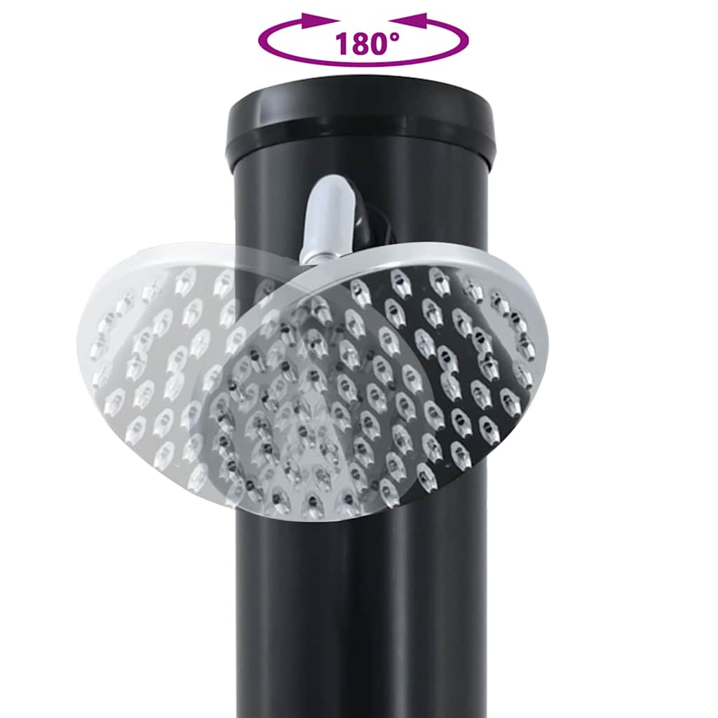 Doccia Solare da Esterno 20 l PVC e Alluminio Nero