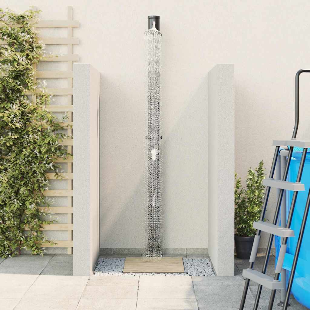 Doccia Solare da Esterno 20 l PVC e Alluminio Nero