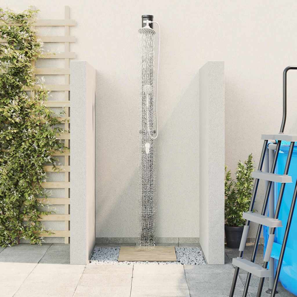 Doccia Solare da Esterno 20 l PVC e Alluminio Nero