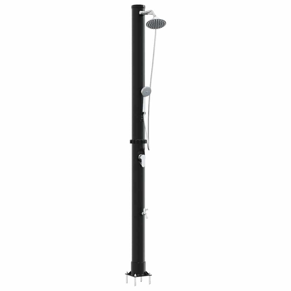 Doccia Solare da Esterno 20 l PVC e Alluminio Nero