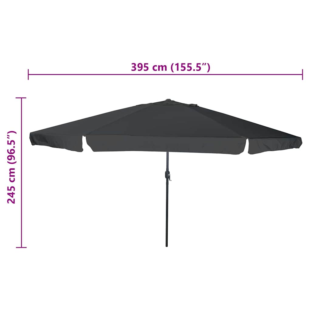 Ombrello da giardino Antracite 394 x 394 x 248 cm
