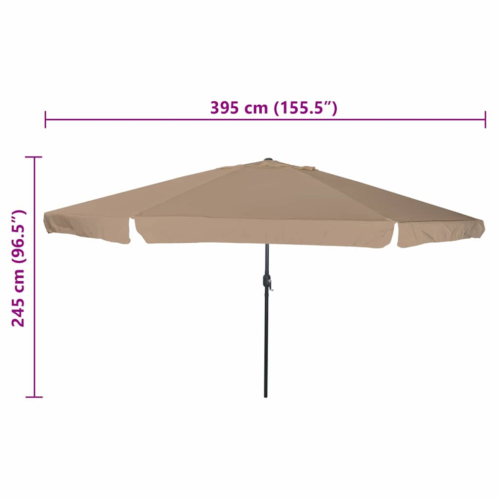 Ombrello da giardino 394 x 394 x 248 cm Poliestere e Acciaio