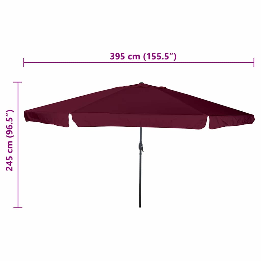 Ombrello da giardino Rosso Bordeaux 394 x 394 x 248 cm