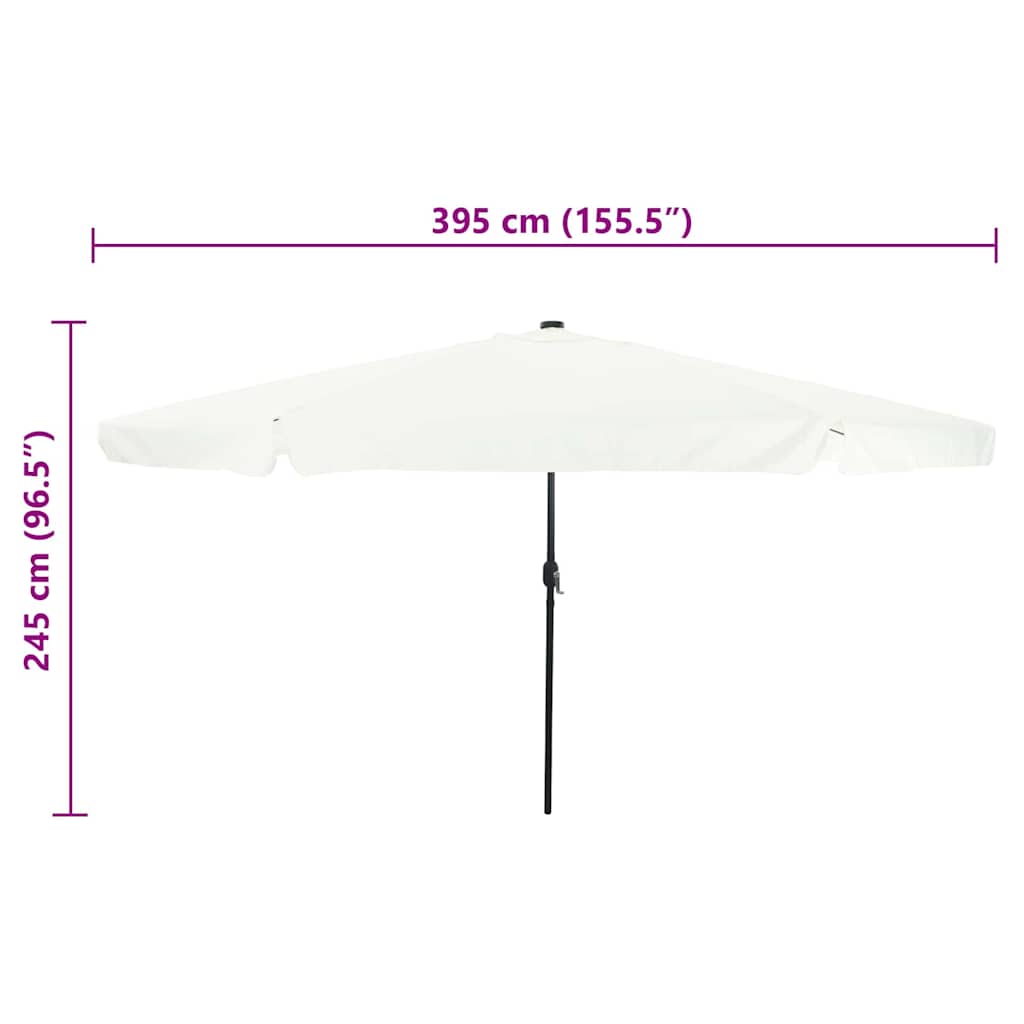 Ombrello da giardino 395 x 395 x 245 cm Poliestere Rotondo