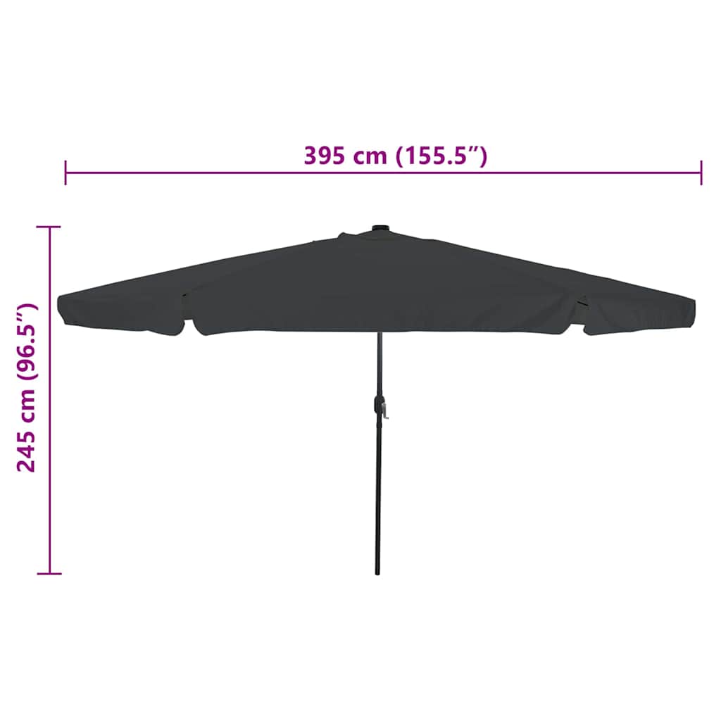 Ombrello da giardino 395 x 395 x 245 cm Poliestere Rotondo