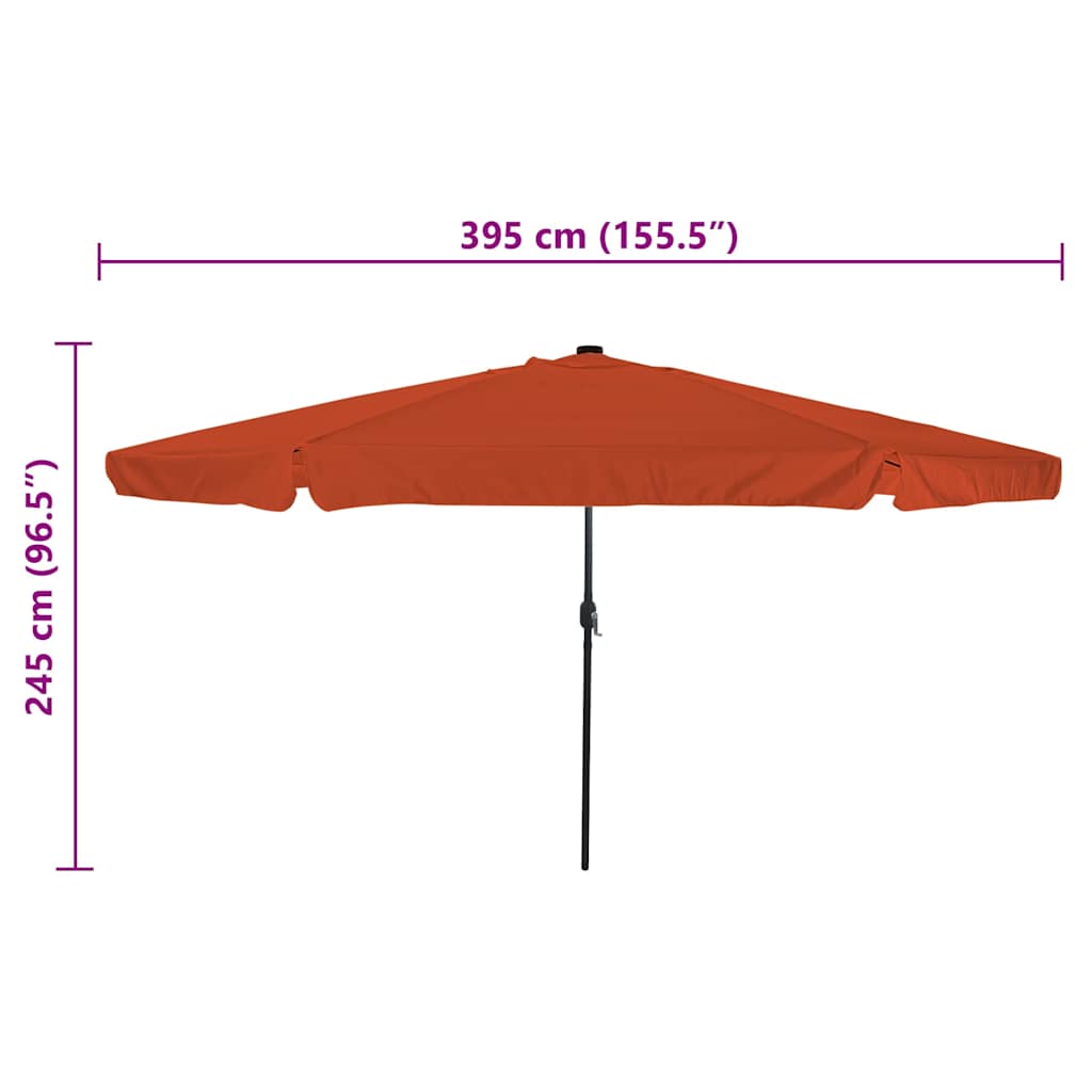 Ombrello da giardino 395 x 395 x 245 cm Poliestere Rotondo