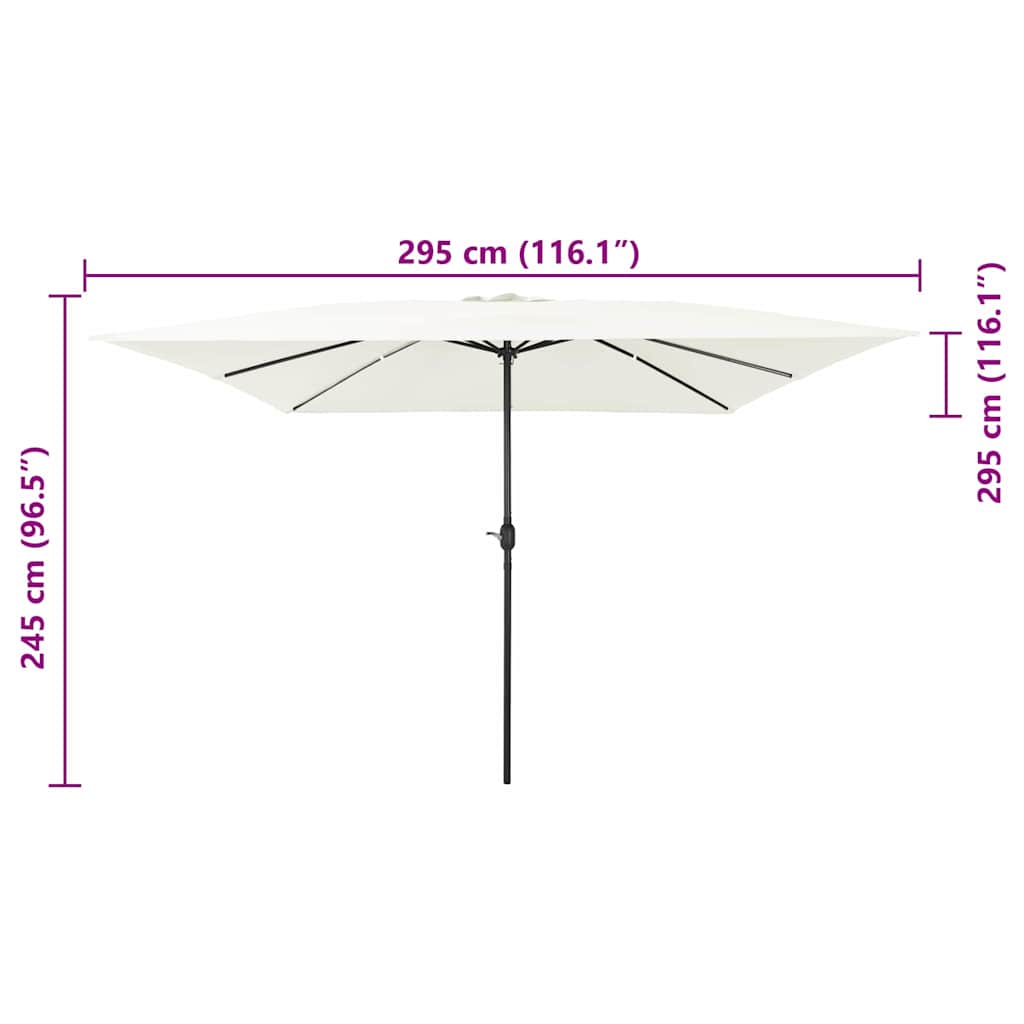 Ombrello da giardino Sabbia 295 x 295 x 245 cm