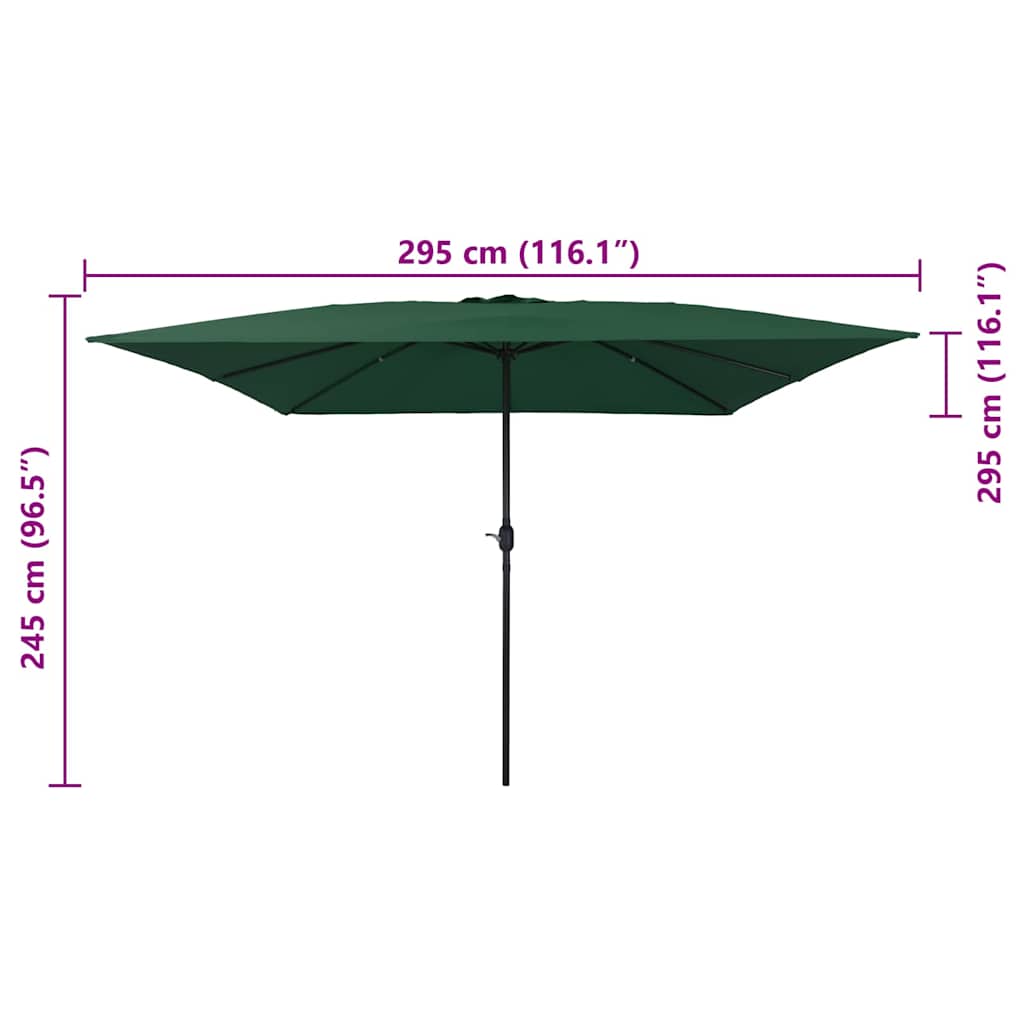 Ombrello da giardino Verde 295 x 295 x 245 cm
