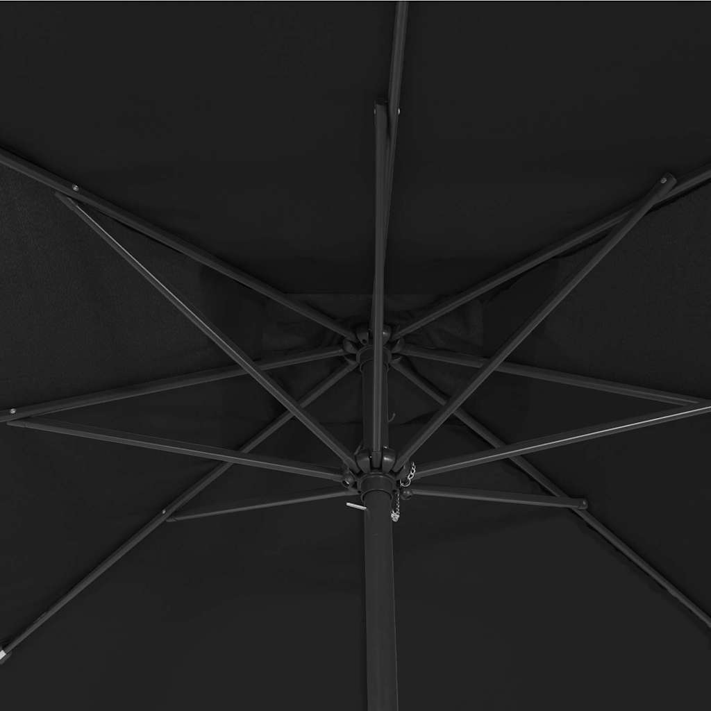 Ombrello da giardino Nero 295 x 295 x 245 cm