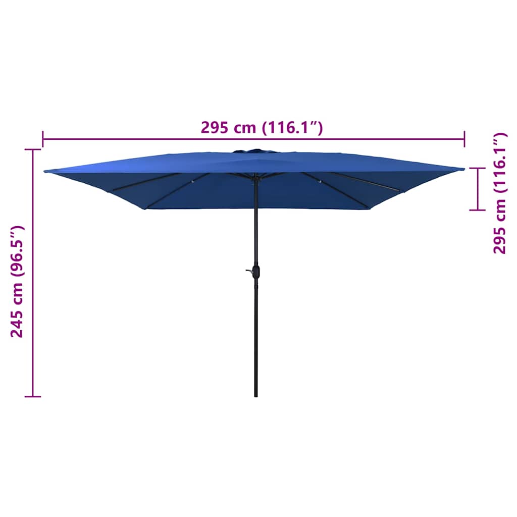 Ombrello da giardino 295 x 295 x 245 cm Poliestere e Acciaio
