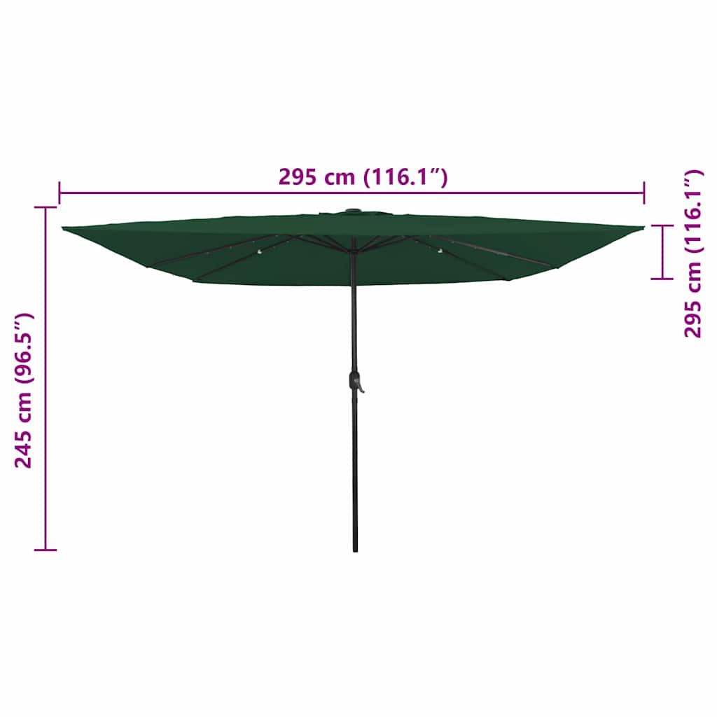 Ombrello da giardino Verde 295 x 295 x 245 cm
