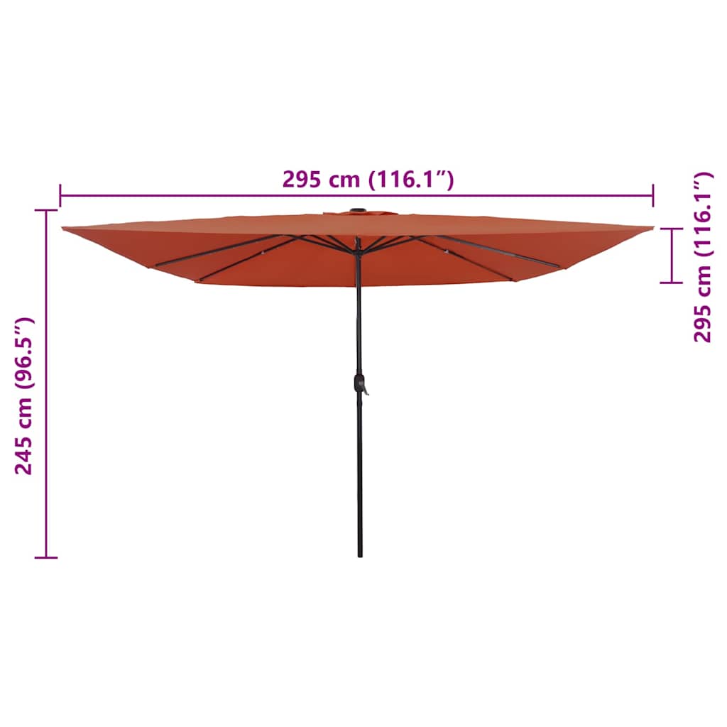 Ombrello da giardino Terracotta 295 x 295 x 245 cm