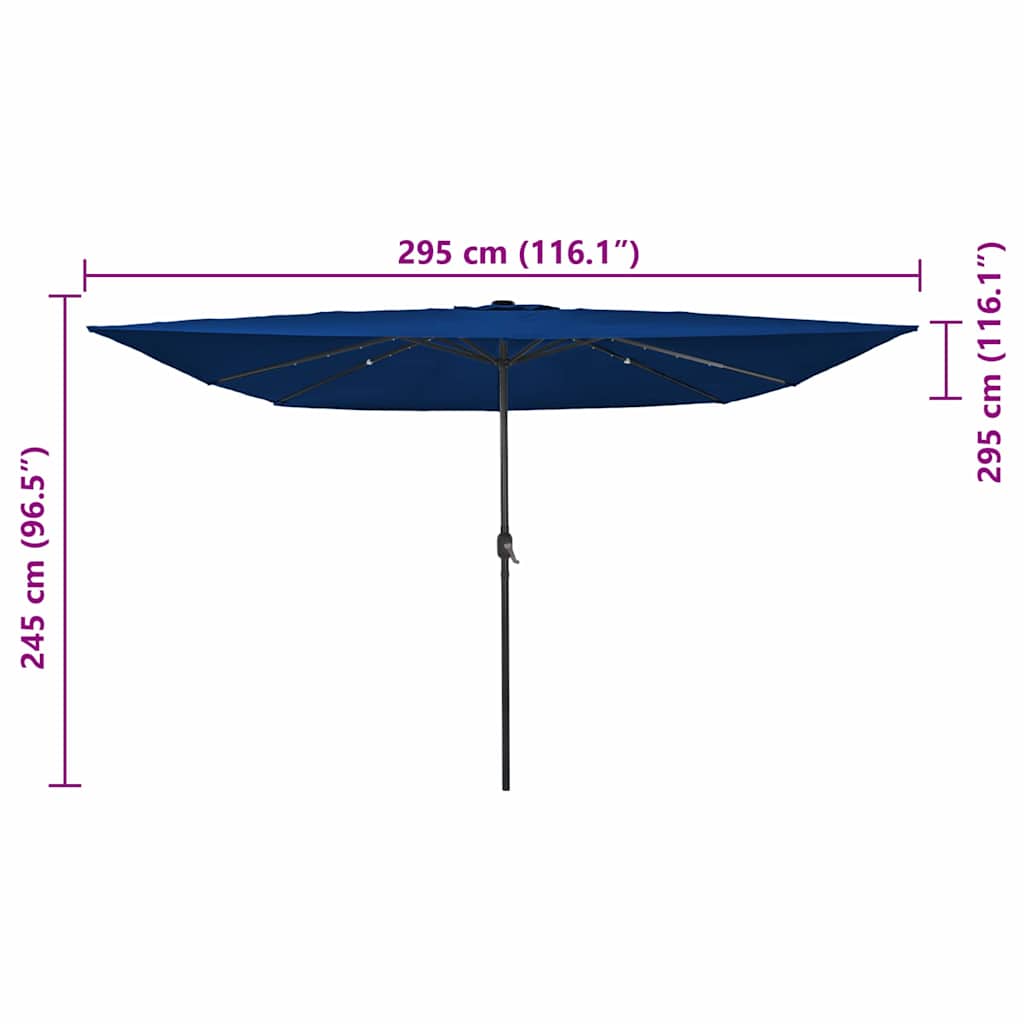 Ombrello da giardino 295 x 295 x 245 cm Poliestere e Acciaio