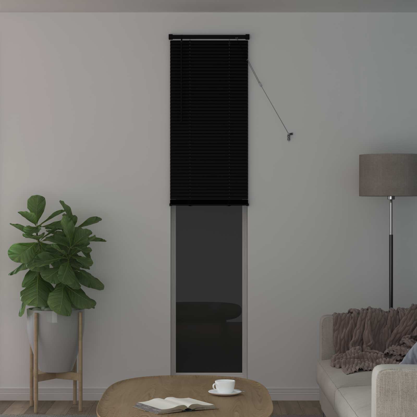 Tenda Veneziana Nero 213 x 50 cm 25 mm PVC