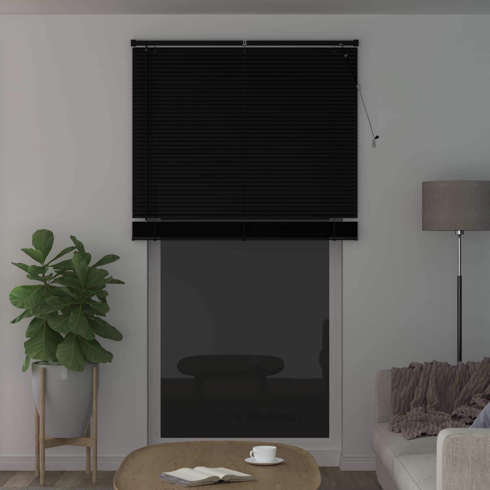 Tenda Veneziana Nero 213 x 110 cm 25 mm PVC