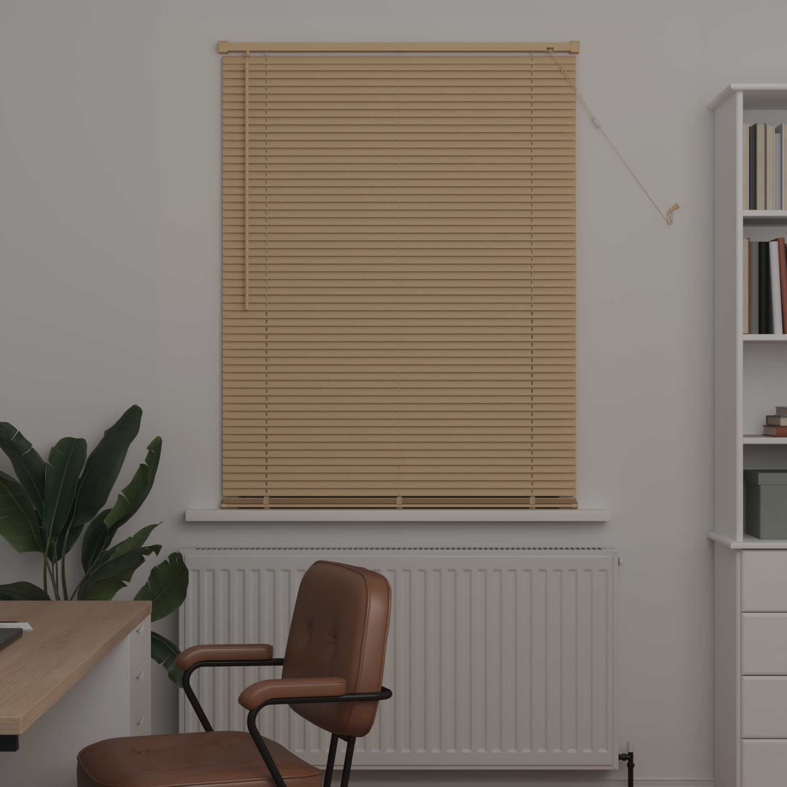 Tenda Veneziana Marrone Chiaro con Motivo 150 x 80 cm 25 mm PVC