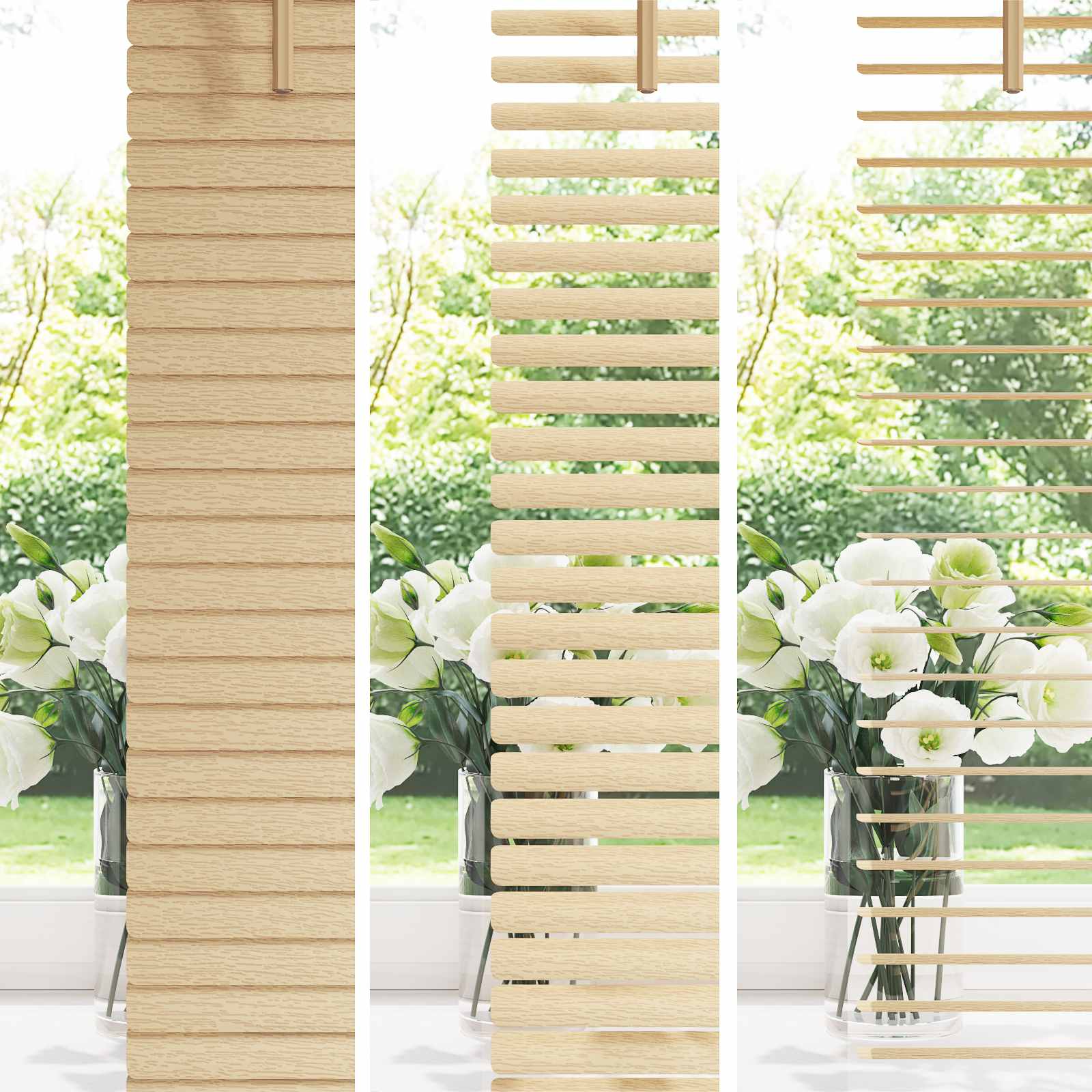 Tenda Veneziana Marrone Chiaro con Motivo 150 x 160 cm 25 mm