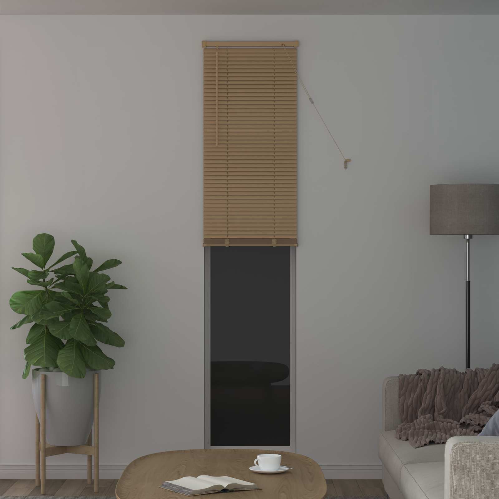 Tenda Veneziana Marrone Chiaro con Motivo 213 x 40 cm 25 mm PVC