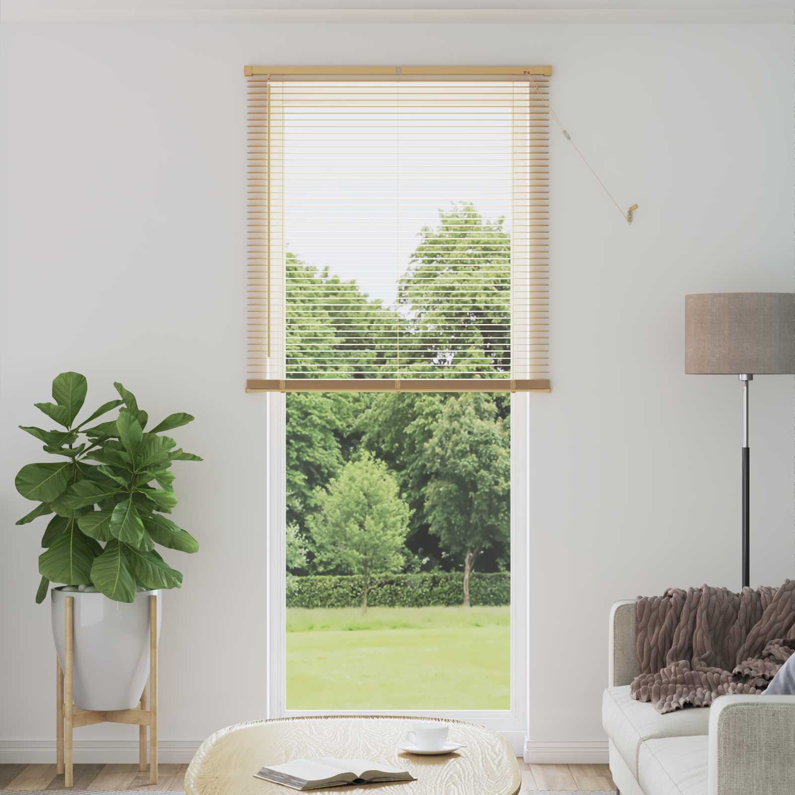 Tenda Veneziana Marrone Chiaro con Motivo 213 x 70 cm 25 mm PVC