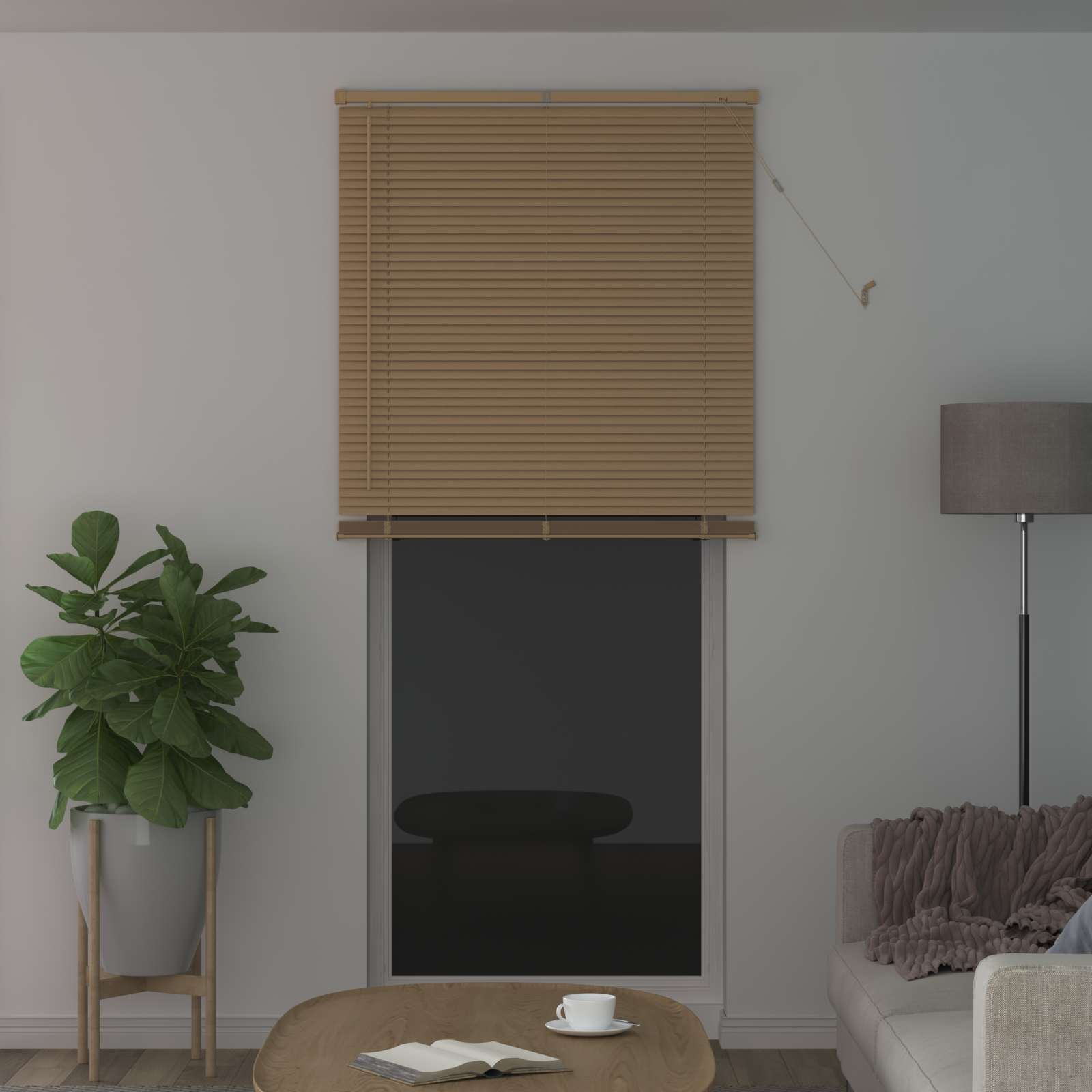 Tenda Veneziana Marrone Chiaro con Motivo 213 x 70 cm 25 mm PVC