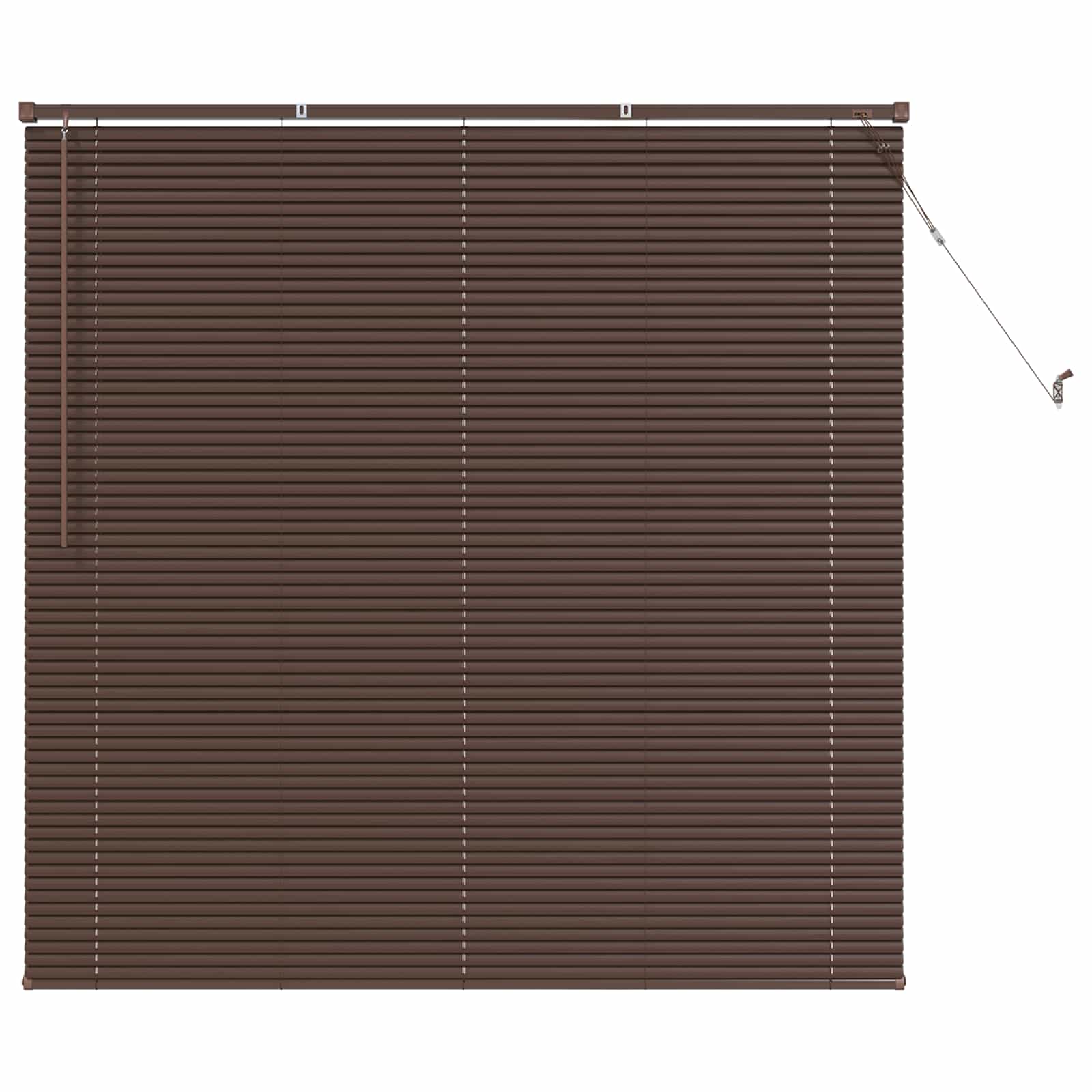 Tenda Veneziana Marrone Scuro con Motivo 150 x 150 cm 25 mm PVC