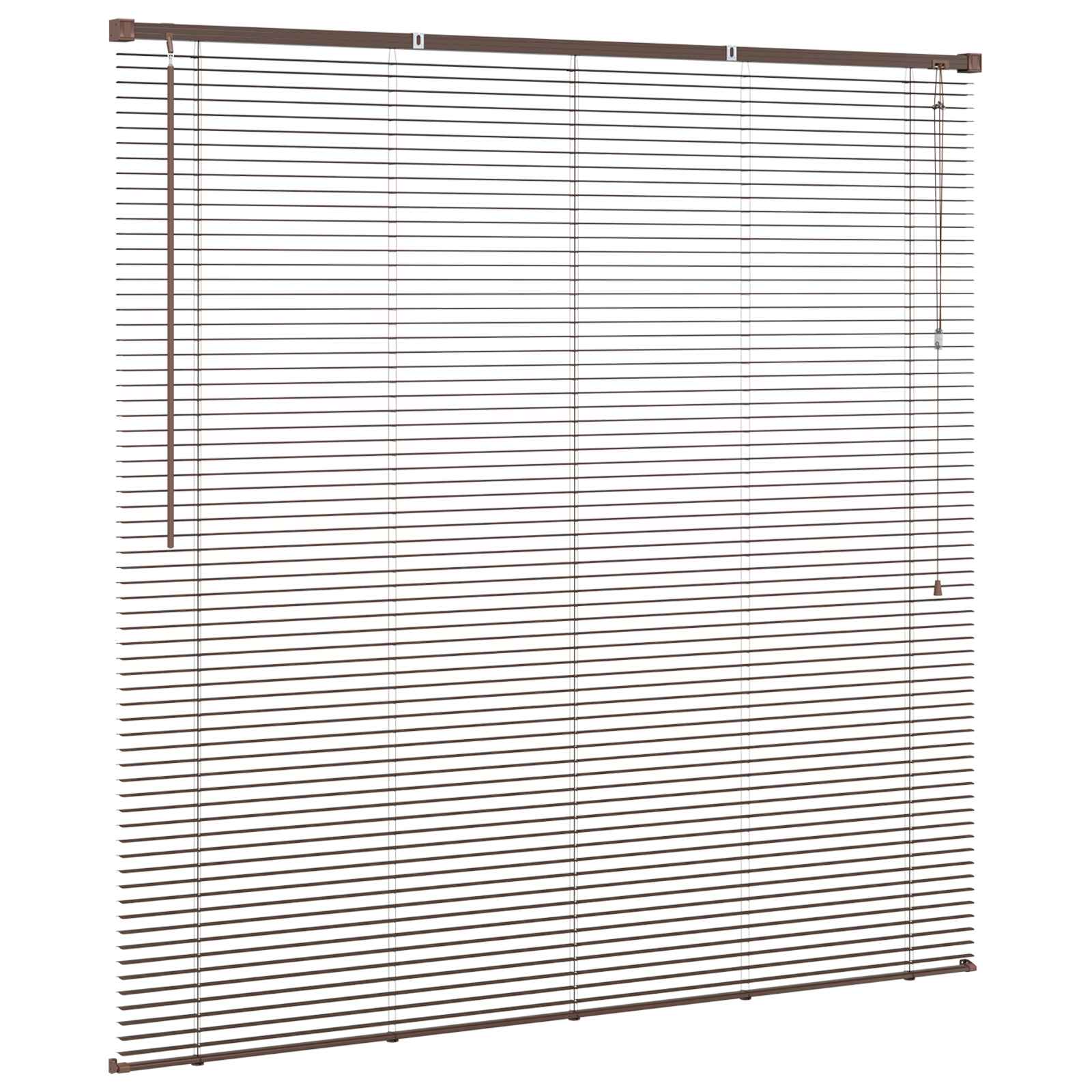 Tenda Veneziana Marrone Scuro con Motivo 150 x 150 cm 25 mm PVC