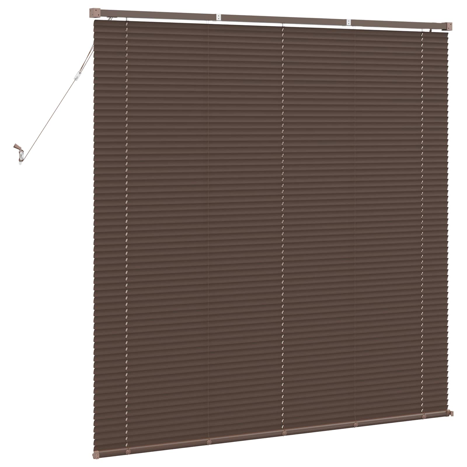 Tenda Veneziana Marrone Scuro con Motivo 150 x 150 cm 25 mm PVC
