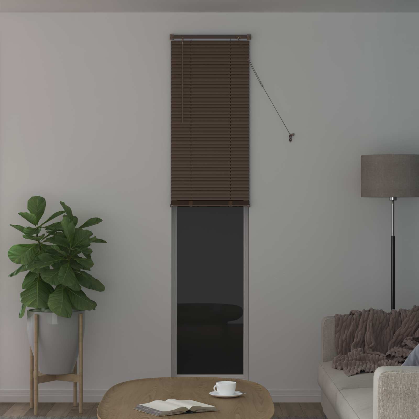 Tenda Veneziana Marrone Scuro con Motivo 213 x 40 cm 25 mm PVC